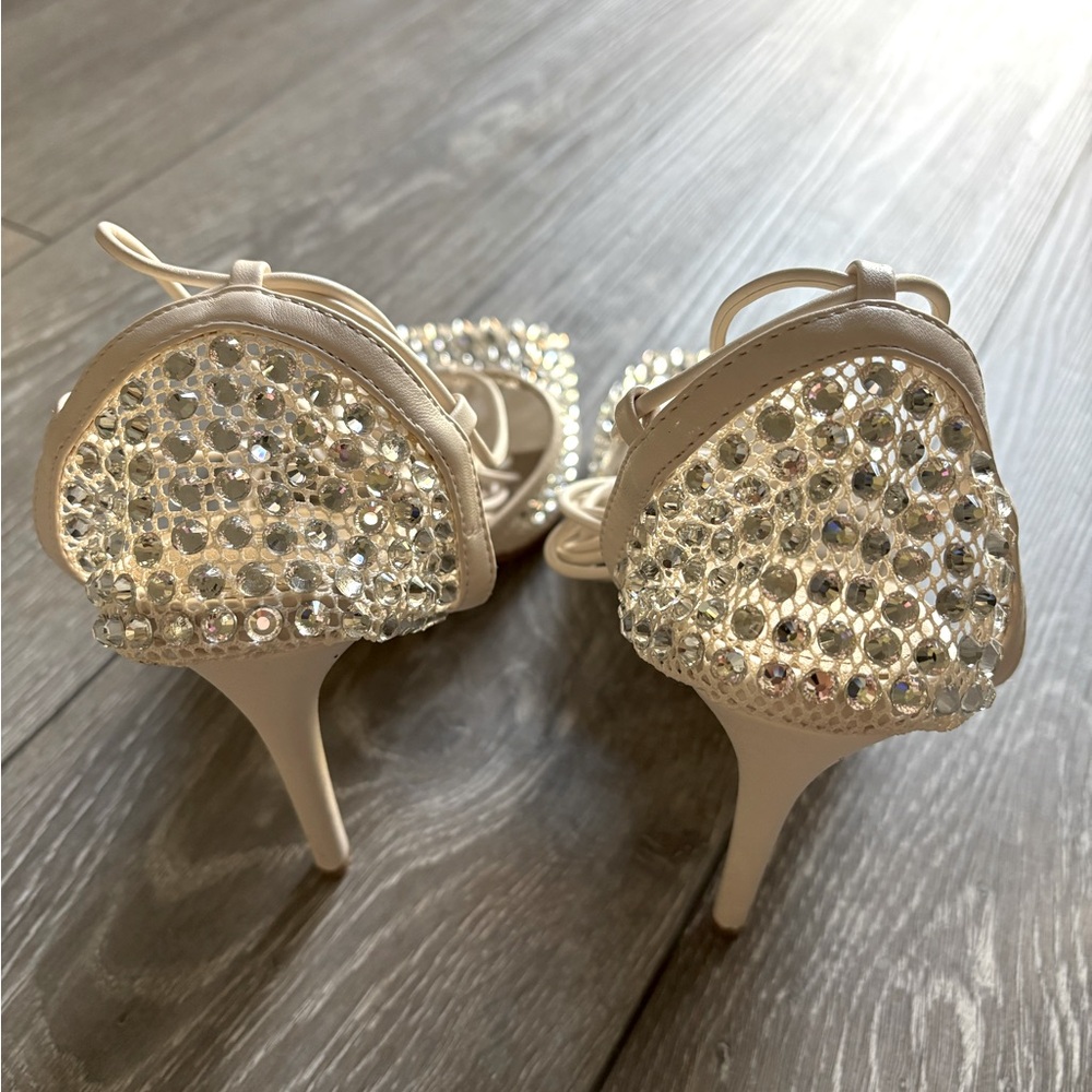 EGO Silver Rhinestone Heels - Picture 3 of 6